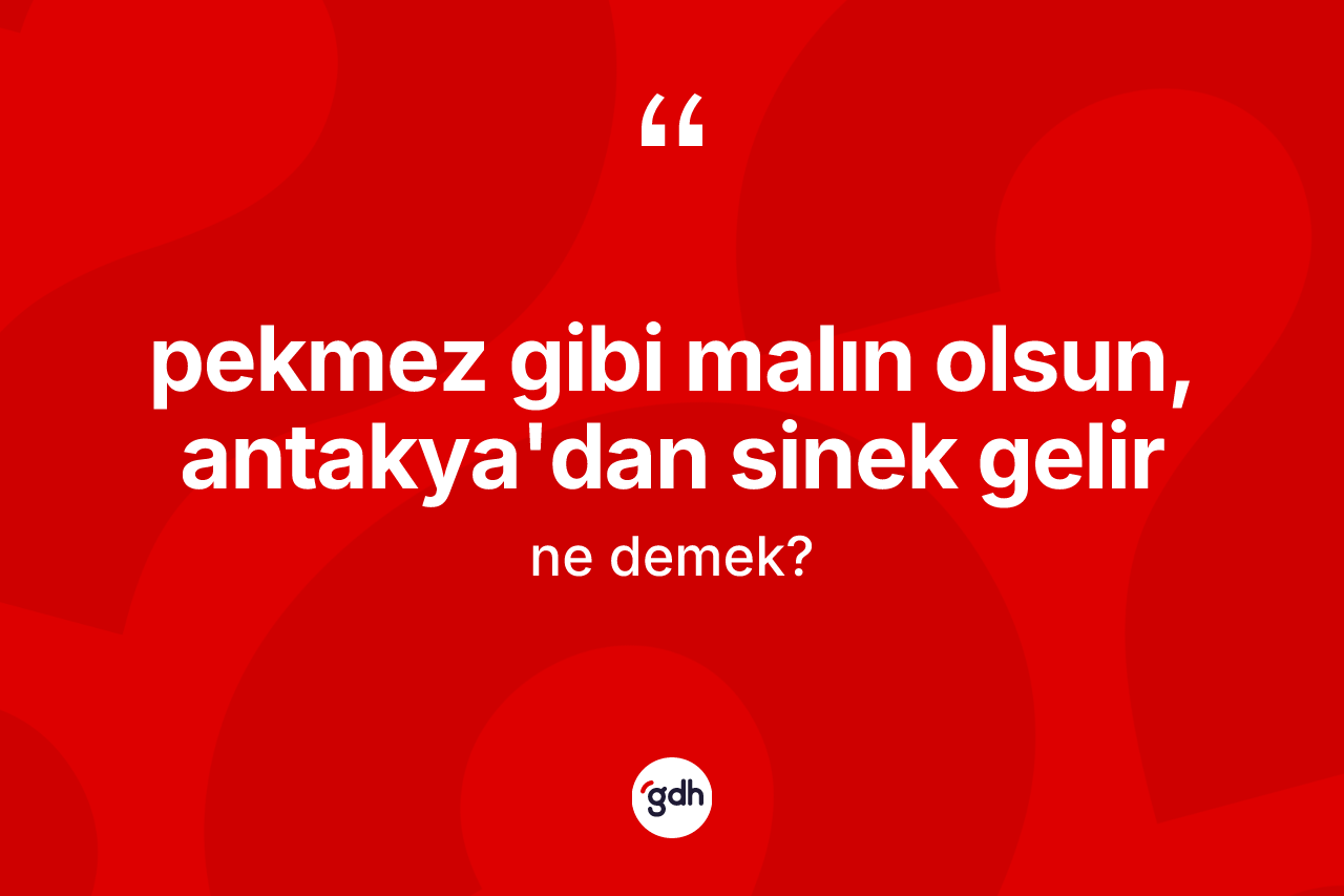 Pekmez gibi malın olsun, Antakya'dan sinek gelir ifadesinin tanımı nedir? Pekmez gibi malın olsun, Antakya'dan sinek gelir sözünün TDK açıklaması nedir?