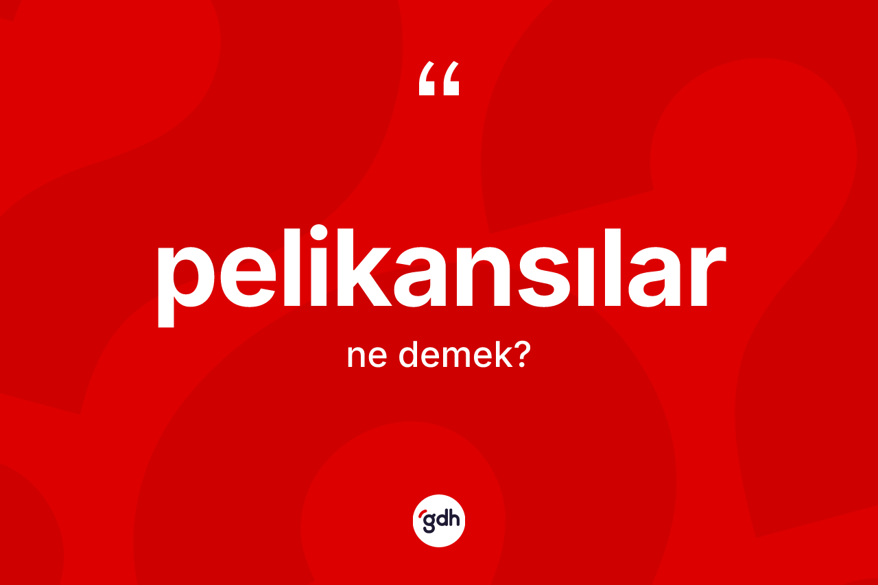 Pelikansılar kelimesinin tanımı nedir? Pelikansıların sözlükteki anlamı nedir?