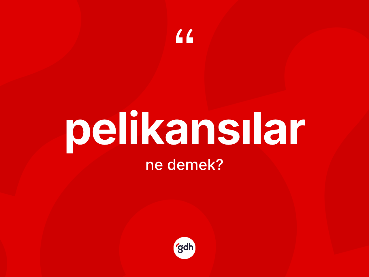 Pelikansılar kelimesinin tanımı nedir? Pelikansıların sözlükteki anlamı nedir?