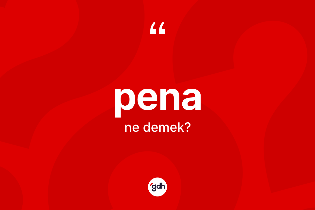 Pena nedir? Penanın sözlükteki anlamı nedir?