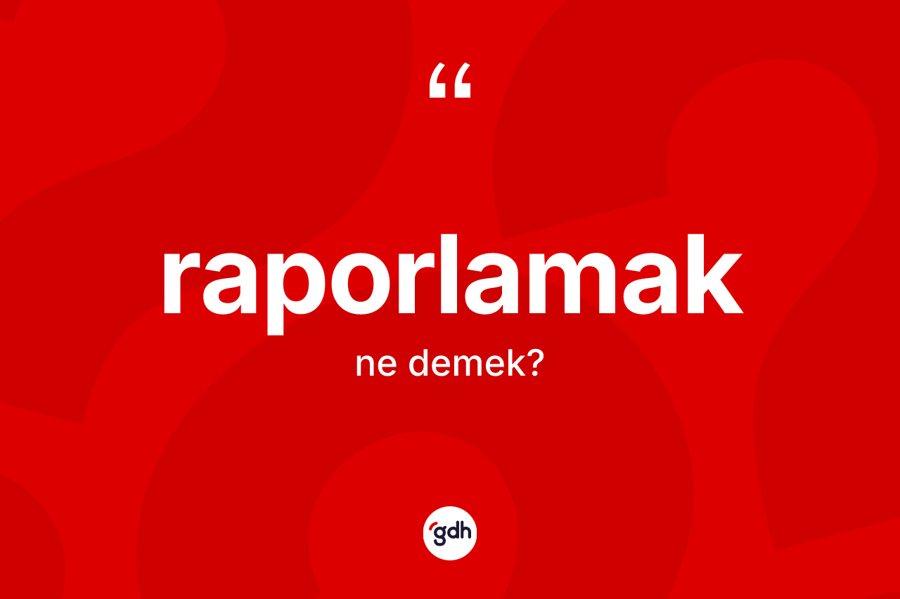 Raporlamak ne demek? Raporlamak kelimesinin TDK anlamı nedir?