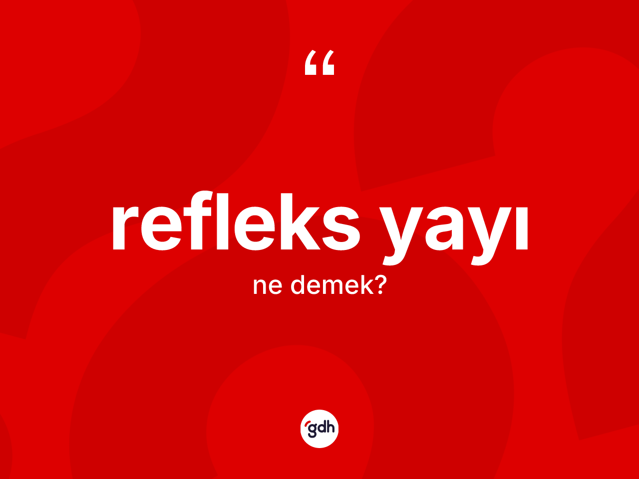 Refleks yayı ne anlama gelir? Refleks yayı kelimesinin TDK'ya göre açıklaması nedir?