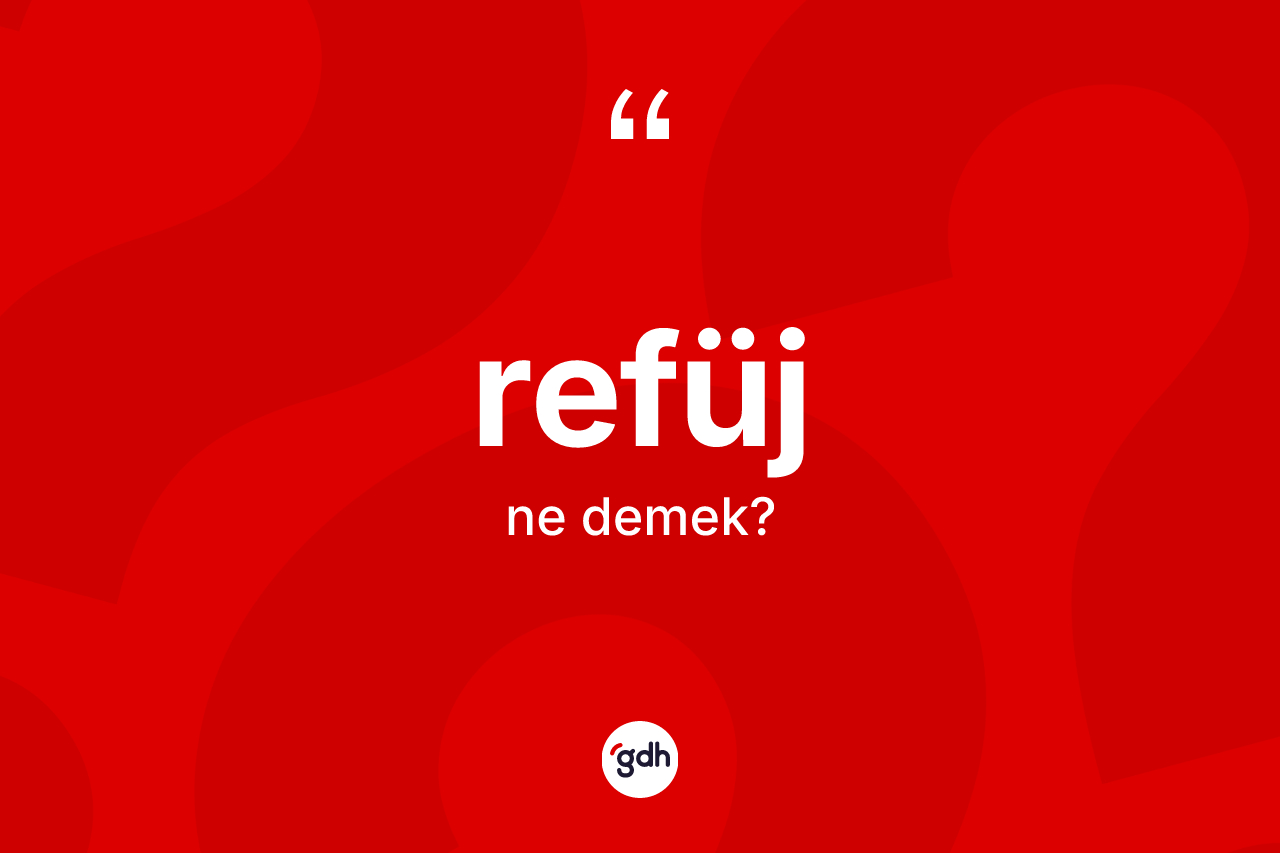Refüj kelimesi ne anlama gelir? Refüjün TDK'ya göre anlamı nedir?