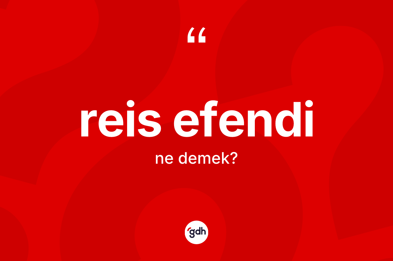 Reis efendi kelimesinin anlamı nedir? Reis efendinin sözlükteki anlamı nedir?