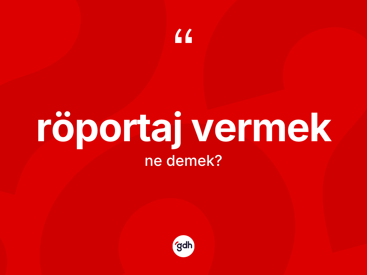 Röportaj vermek ifadesinin tanımı nedir? Röportaj vermek sözünün TDK tanımı nedir?