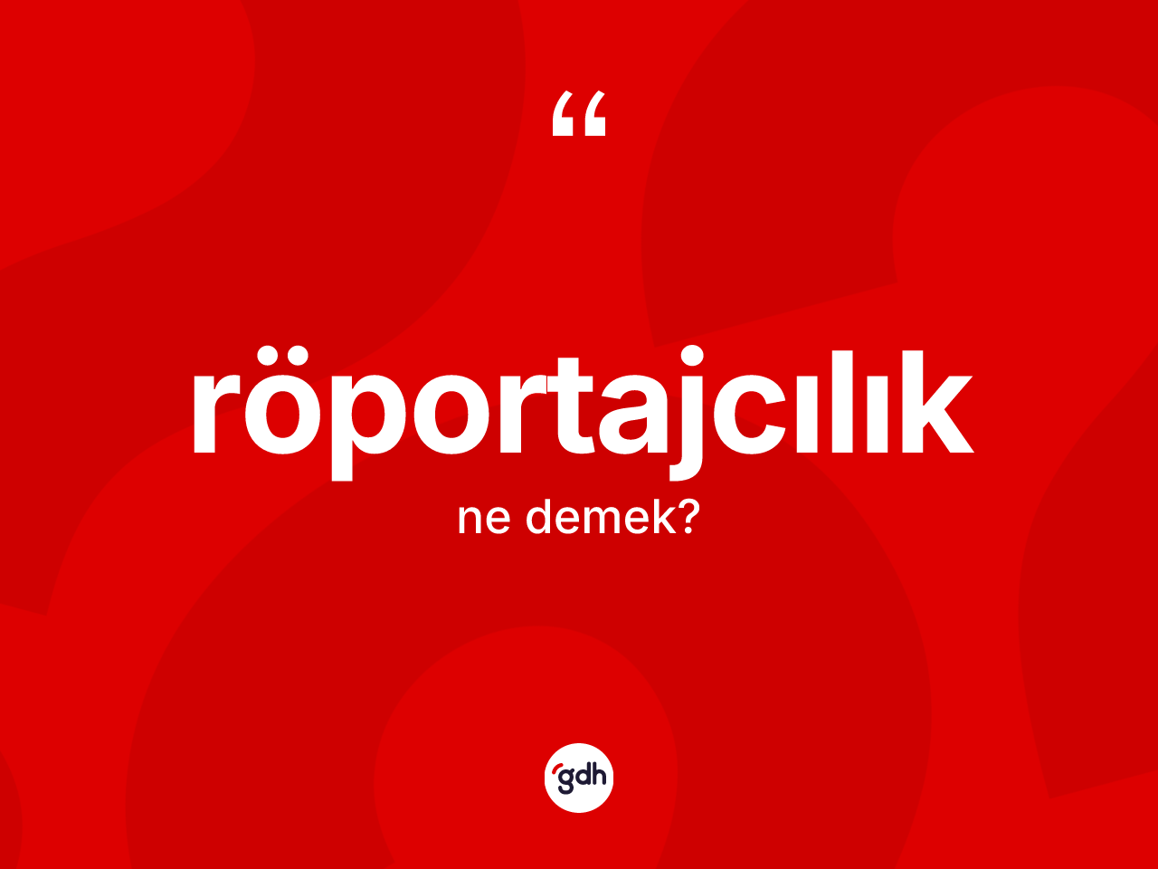 Röportajcılık ne anlama gelir? Röportajcılığın sözlükteki anlamı nedir?
