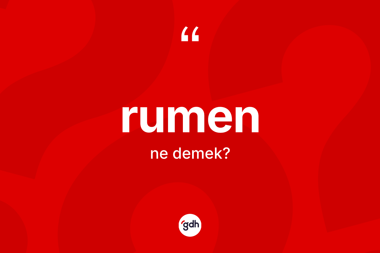 Rumen ne demek? Rumen'in TDK'ya göre anlamı nedir?