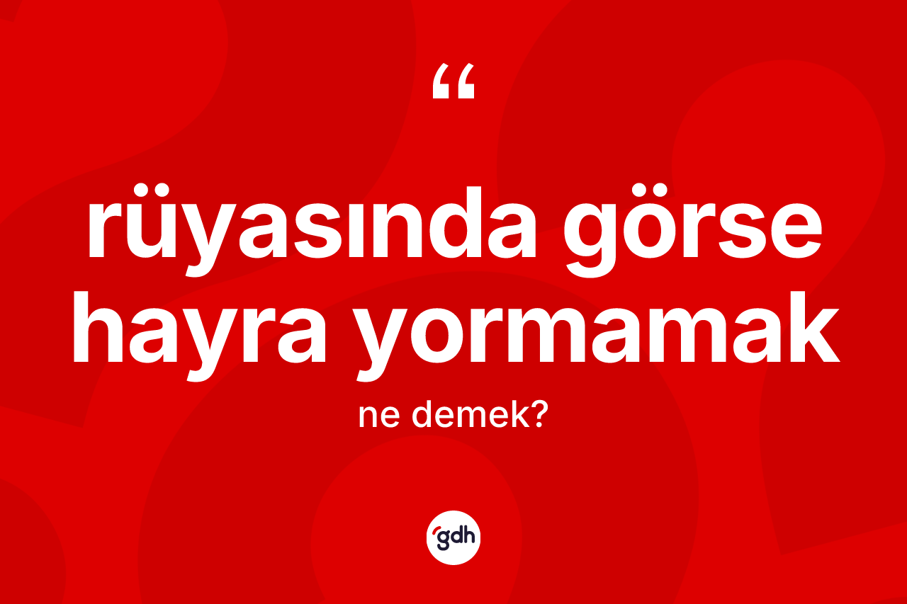 Rüyasında görse hayra yormamak ifadesinin tanımı nedir? Rüyasında görse hayra yormamak ifadesi nerede kullanılır?