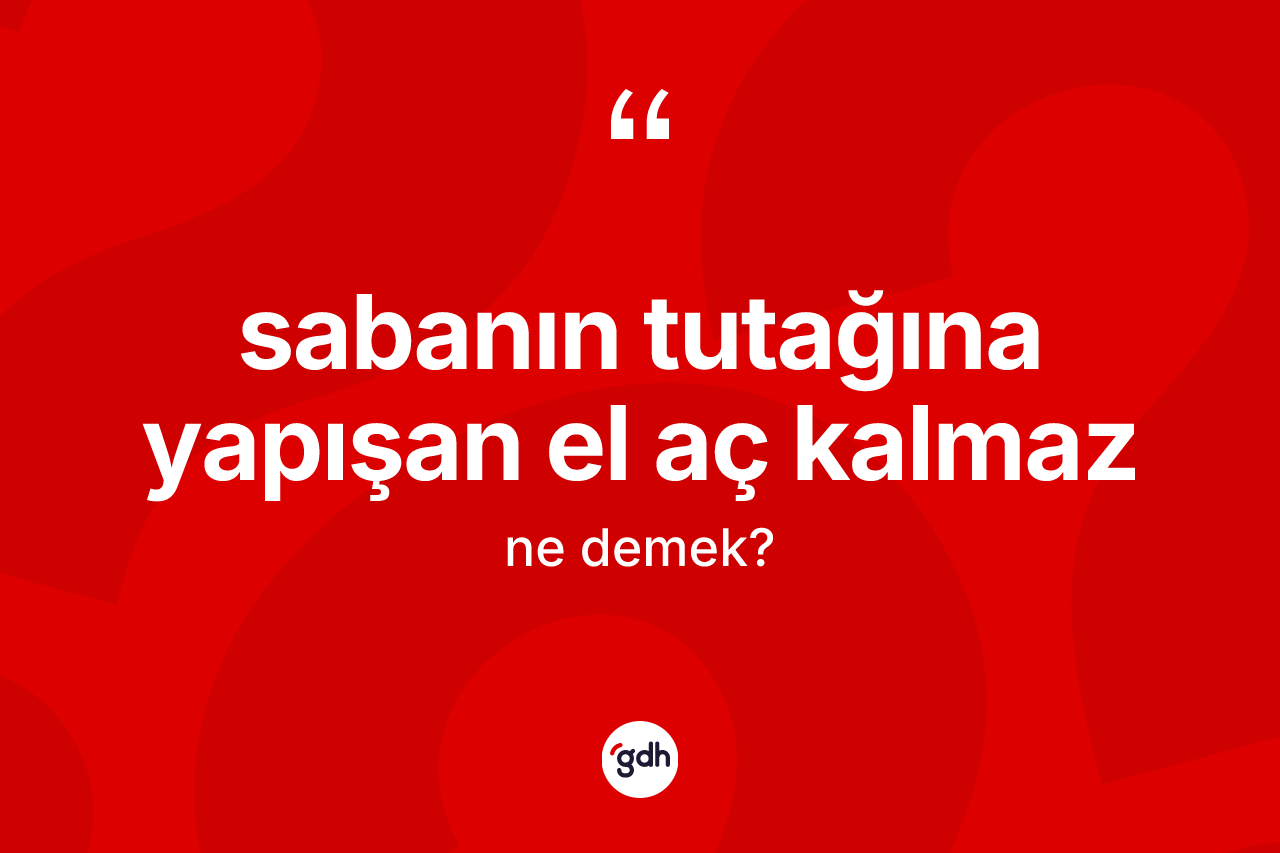 Sabanın tutağına yapışan el aç kalmaz ifadesinin kısaca tanımı nedir? Sabanın tutağına yapışan el aç kalmaz ifadesinin kaç farklı anlamı var?