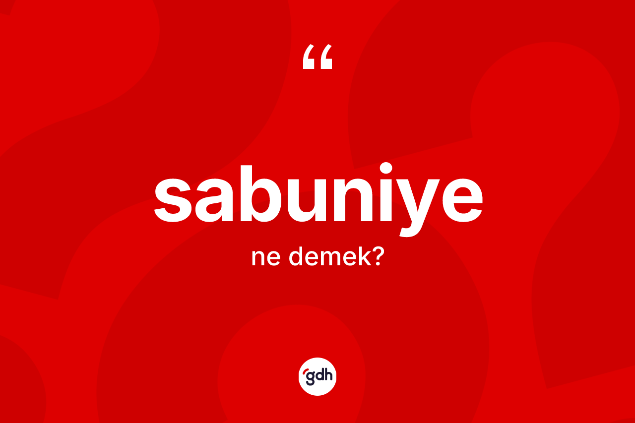 Sabuniye ne demek? Sabuniyenin TDK'ya göre anlamı nedir?