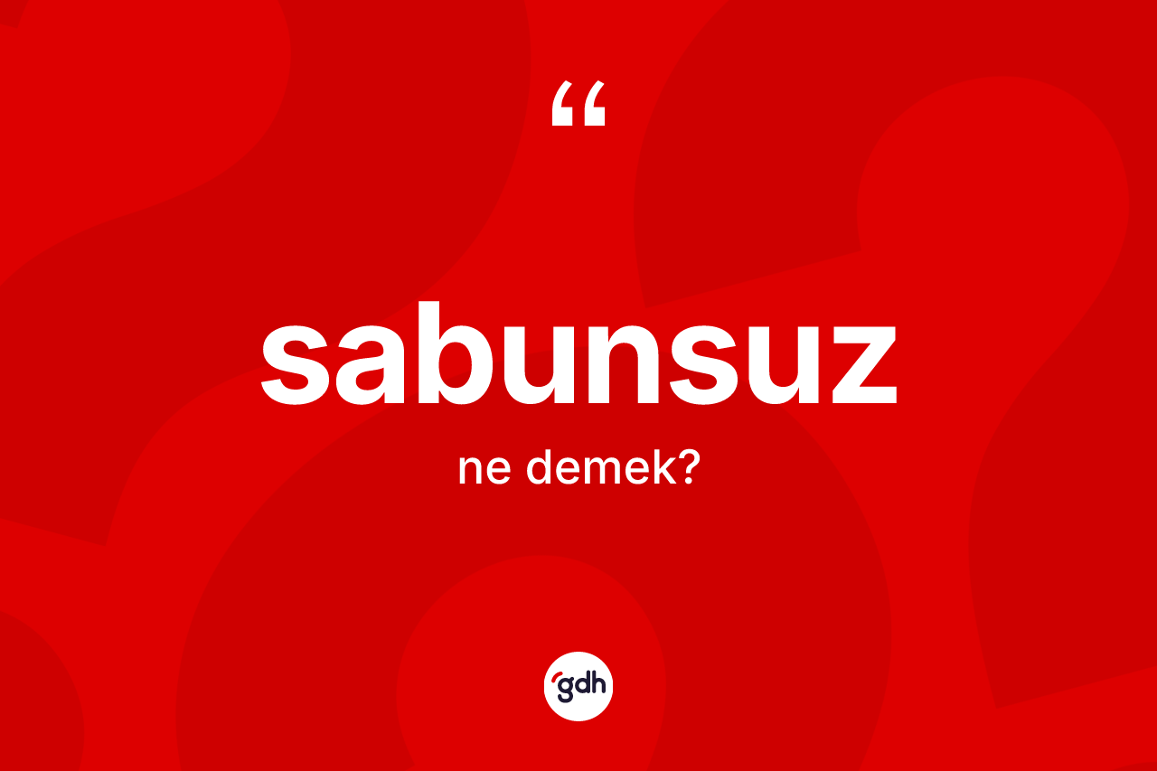 Sabunsuz kelimesinin tanımı nedir? Sabunsuzun TDK'ya göre anlamı nedir?