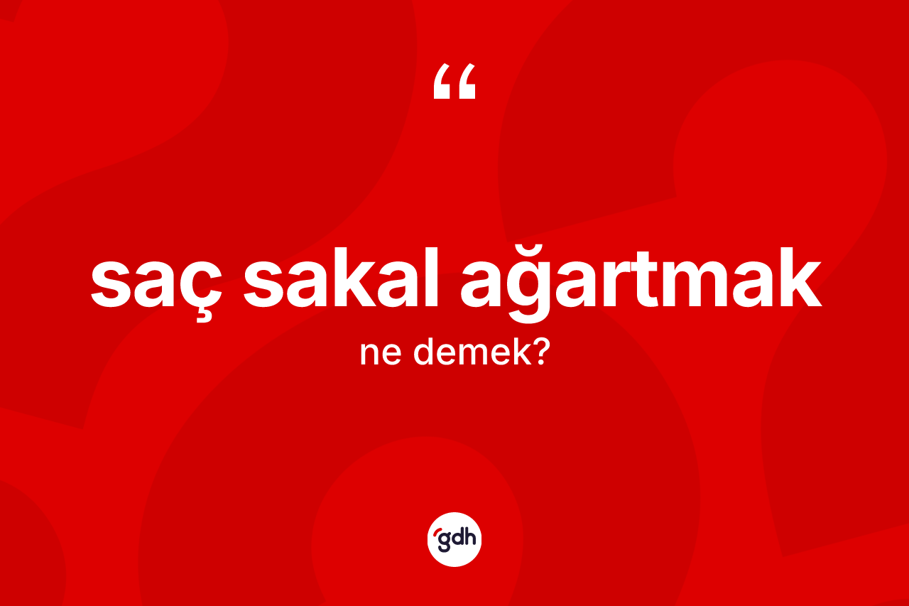 Saç sakal ağartmak ifadesi ne demektir? Saç sakal ağartmak ifadesinin TDK açıklaması nedir?