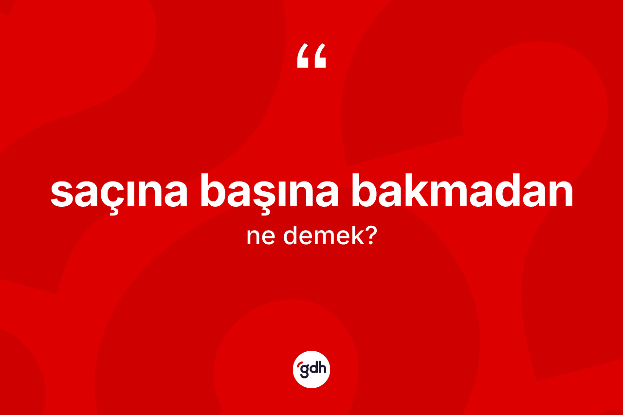 Saçına başına bakmadan ifadesi ne demektir? Saçına başına bakmadan ifadesi nerede kullanılır?
