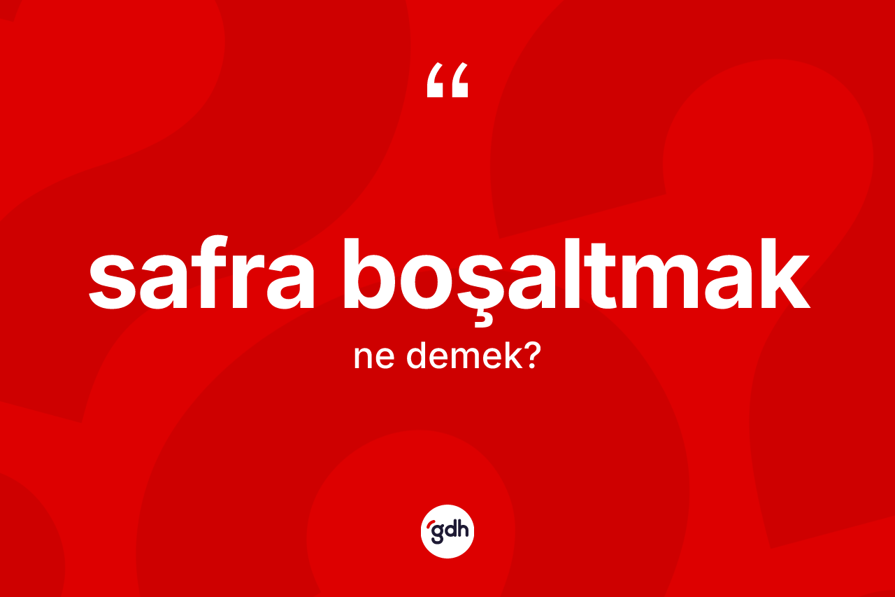Safra boşaltmak ifadesinin kısaca anlamı nedir? Safra boşaltmak ifadesi nerede kullanılır?
