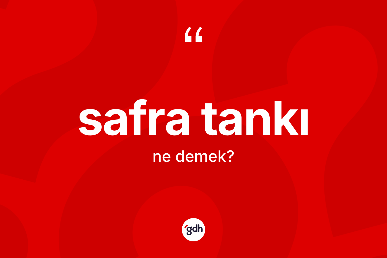 Safra tankı kelimesi ne demek? Safra tankının TDK'ya göre anlamı nedir?