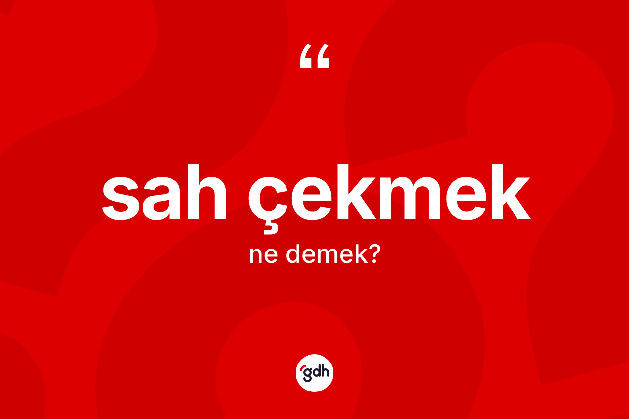 Sah çekmek ifadesi ne demektir? Sah çekmek sözü nerede kullanılır?