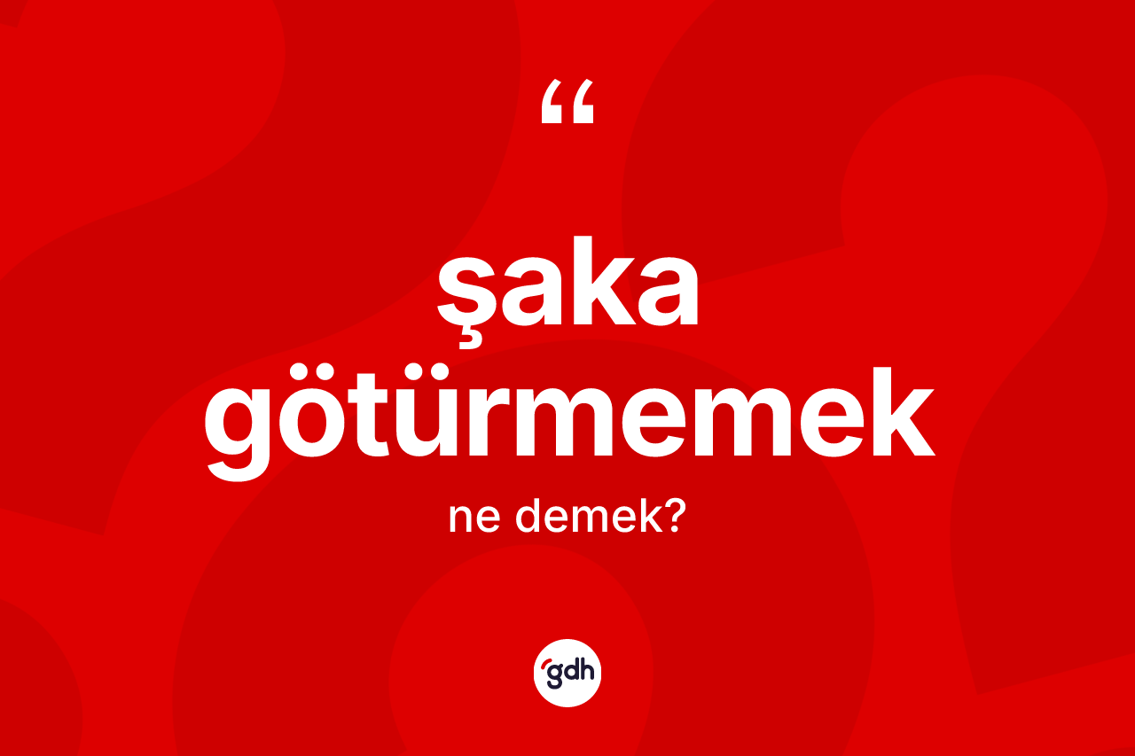 Şaka götürmemek ifadesinin anlamı nedir? Şaka götürmemek sözünün TDK tanımı nedir?