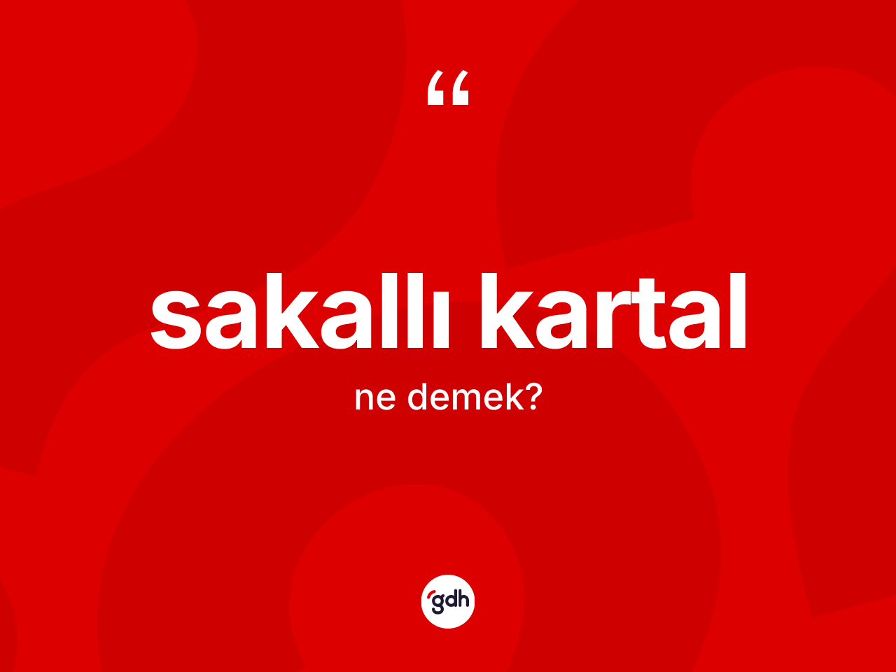 Sakallı kartal kelimesi ne anlama gelir? Sakallı kartal kelimesinin TDK anlamı nedir?