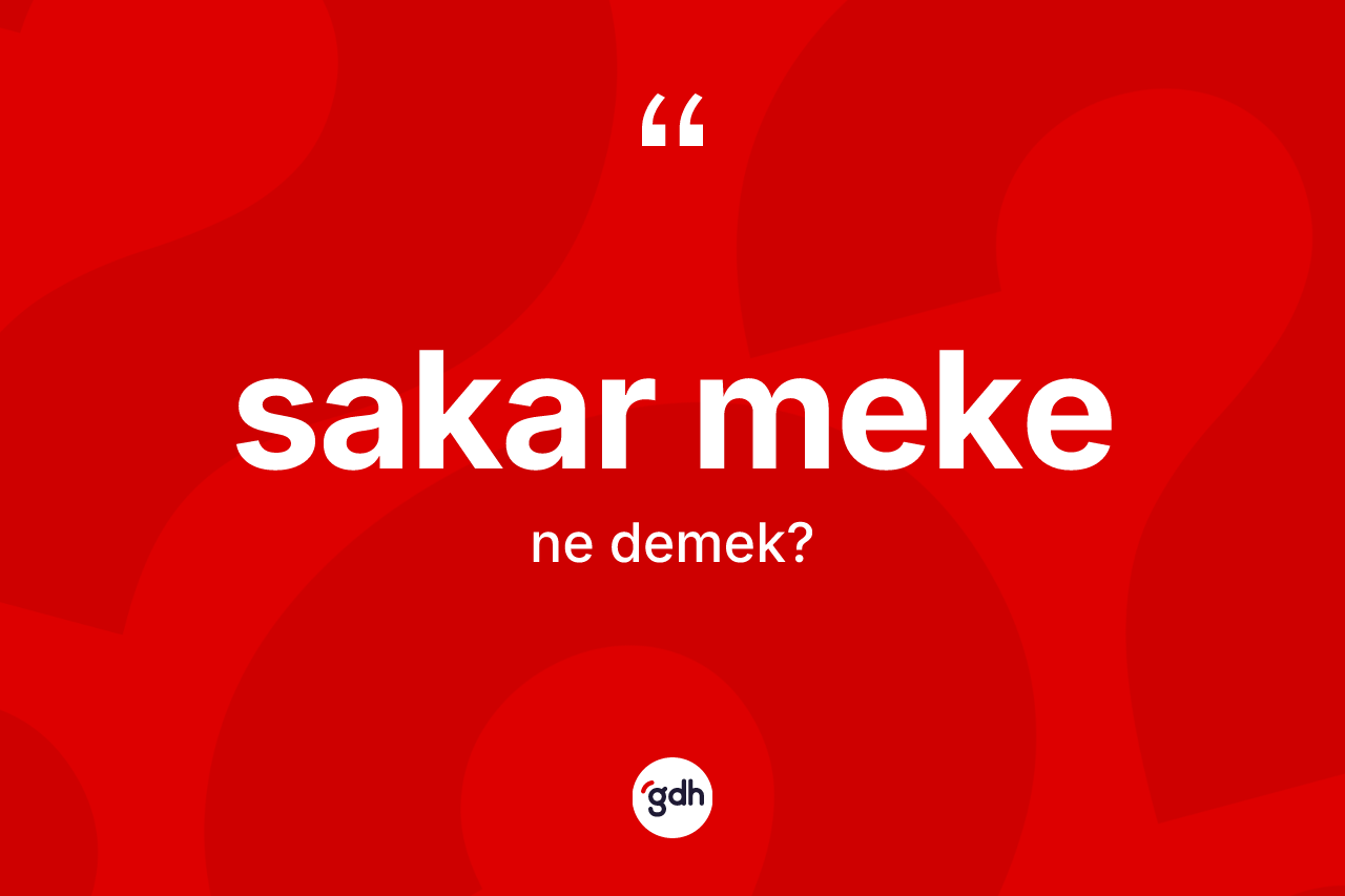 Sakar meke kelimesinin sözlükteki tanımı nedir? Sakar mekenin TDK'ya göre anlamı nedir?