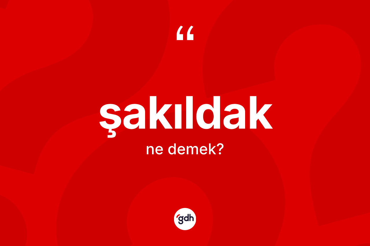 Şakıldak kelimesinin anlamı nedir? Şakıldağın TDK'ya göre anlamı nedir?