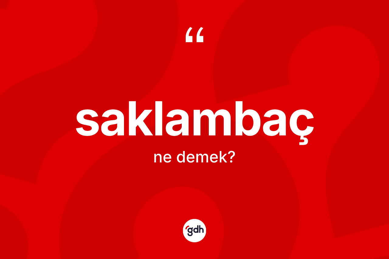 Saklambaç kelimesi ne anlama gelir? Saklambaç kelimesinin TDK'ya göre açıklaması nedir?