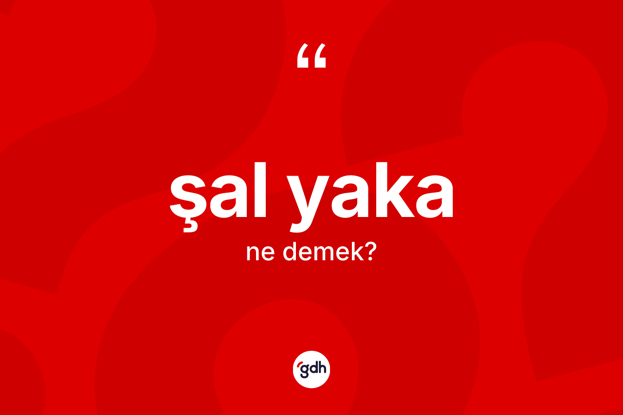 Şal yaka kelimesinin anlamı nedir? Şal yakanın TDK'ya göre anlamı nedir?