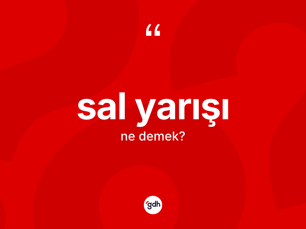 Sal yarışı kelimesinin anlamı nedir? Sal yarışının sözlükteki anlamı nedir?