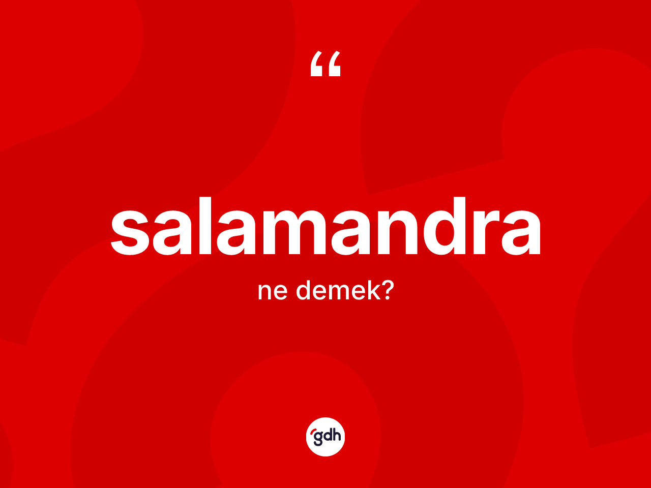 Salamandra kelimesinin anlamı nedir? Salamandranın TDK'ya göre anlamı nedir?