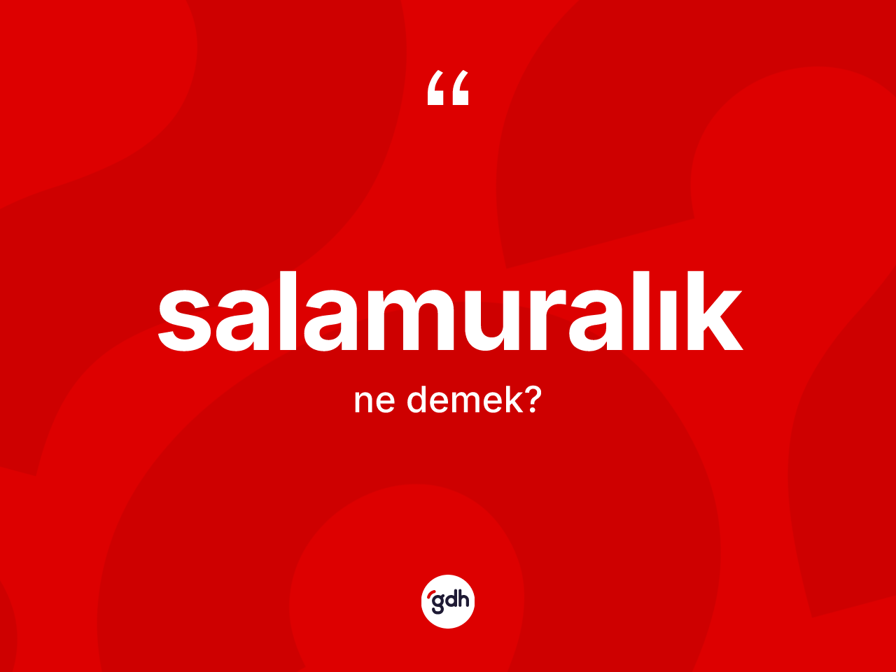 Salamuralık kelimesinin anlamı nedir? Salamuralığın sözlükteki anlamı nedir?