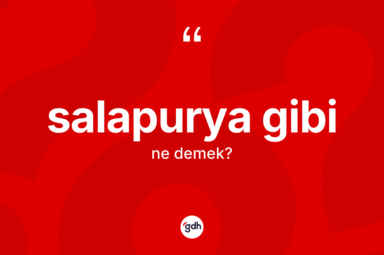 Salapurya gibi ifadesinin kısaca tanımı nedir? Salapurya gibi ifadesinin TDK'ya göre anlamı nedir?