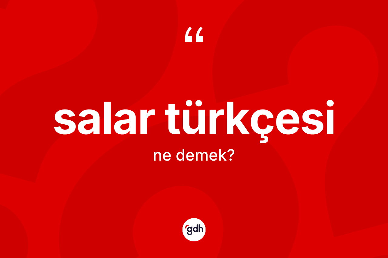 Salar Türkçesi kelimesi ne demek? Salar Türkçesi'nin TDK'ya göre anlamı nedir?