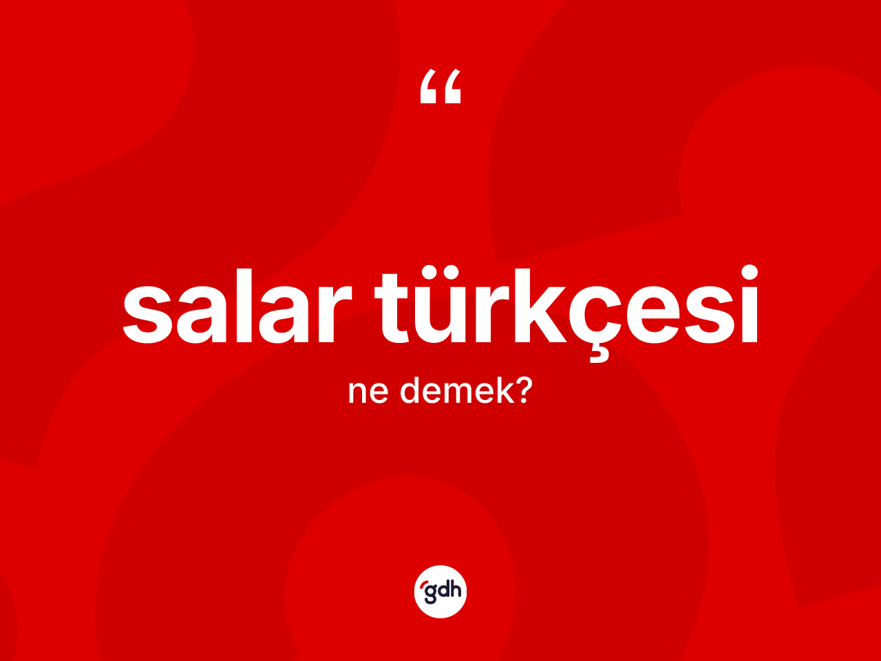 Salar Türkçesi kelimesi ne demek? Salar Türkçesi'nin TDK'ya göre anlamı nedir?
