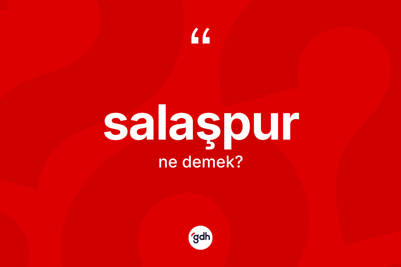 Salaşpur kelimesinin sözlükteki tanımı nedir? Salaşpurun TDK'ya göre anlamı nedir?