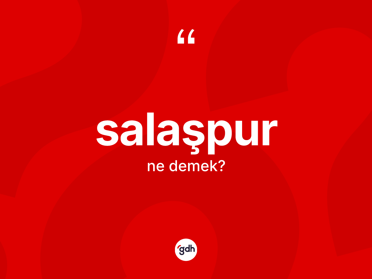Salaşpur kelimesinin sözlükteki tanımı nedir? Salaşpurun TDK'ya göre anlamı nedir?