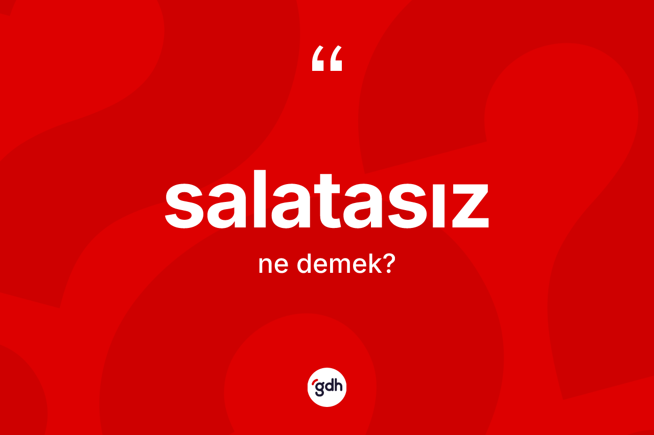 Salatasız kelimesi ne anlama gelir? Salatasızın TDK'ya göre anlamı nedir?