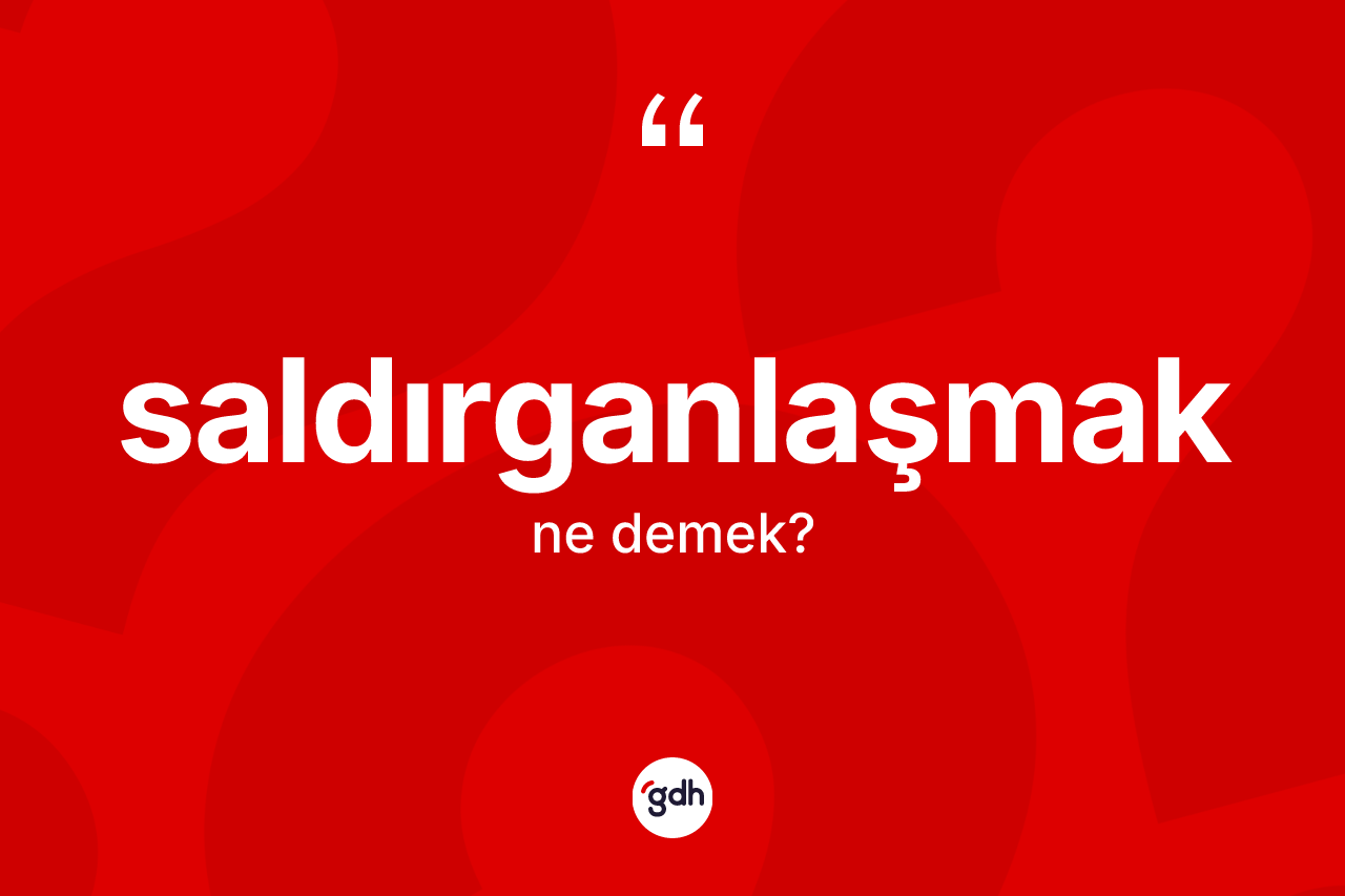 Saldırganlaşmak kelimesinin anlamı nedir? Saldırganlaşmağın TDK'ya göre anlamı nedir?