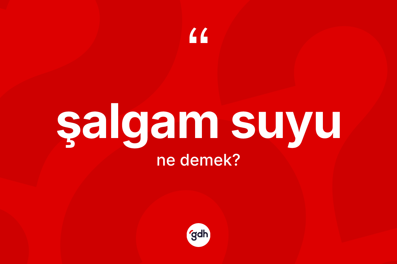 Şalgam suyu kelimesinin anlamı nedir? Şalgam suyunun kısaca tanımı nedir?