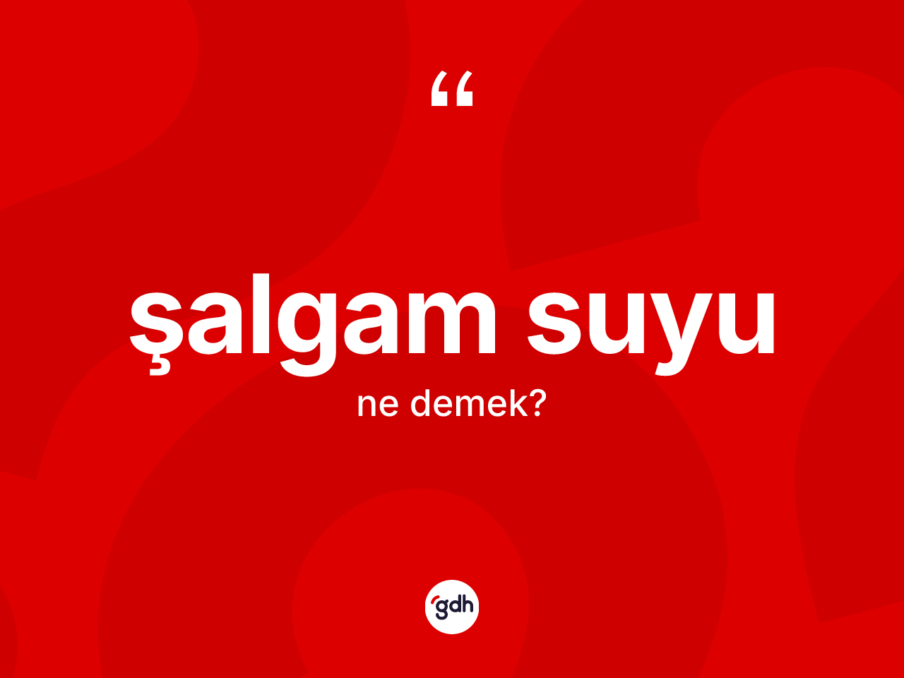 Şalgam suyu kelimesinin anlamı nedir? Şalgam suyunun kısaca tanımı nedir?