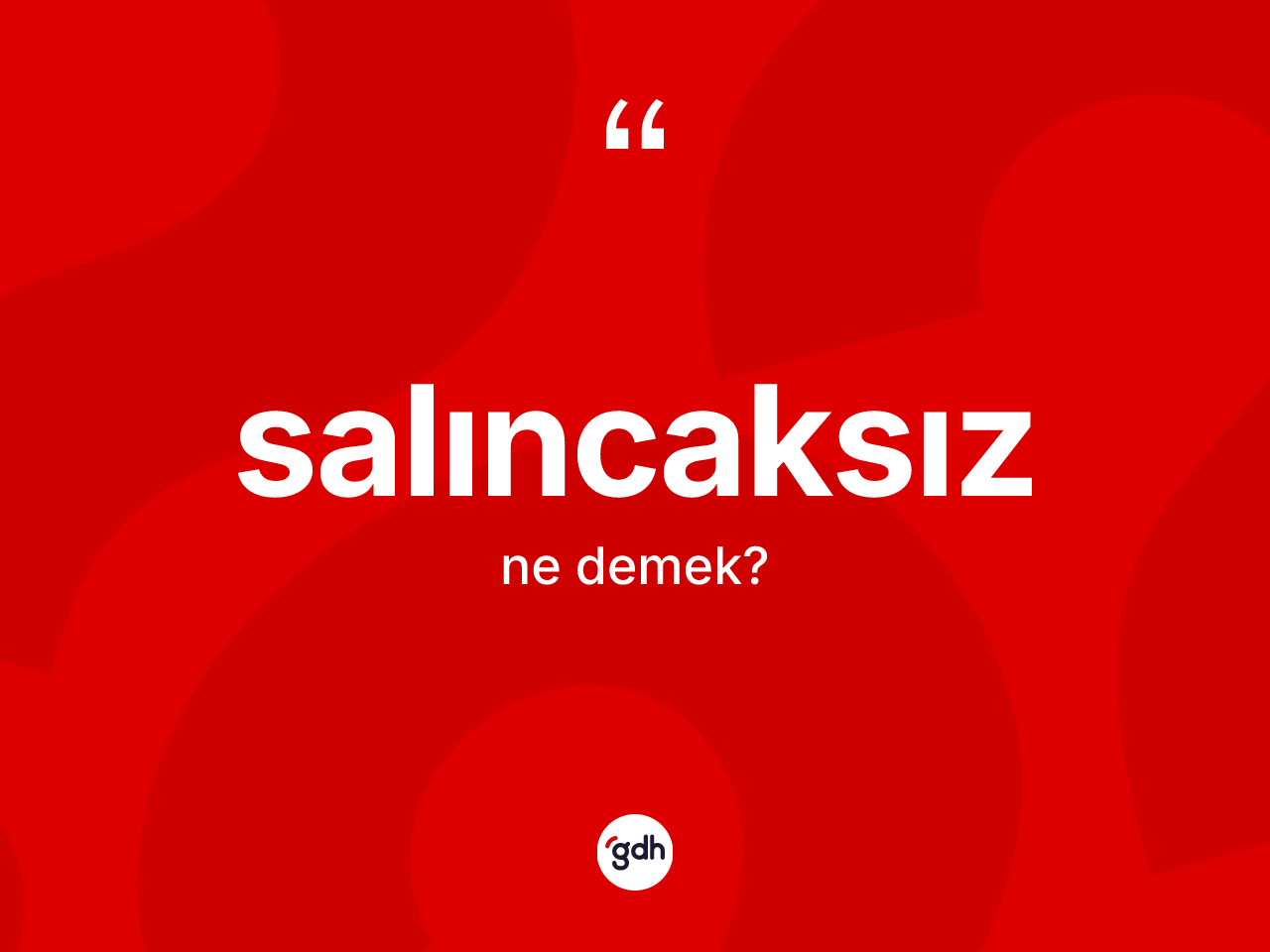 Salıncaksız kelimesinin anlamı nedir? Salıncaksız kelimesinin özellikleri nelerdir?