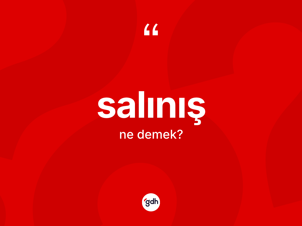 Salınış kelimesinin tanımı nedir? Salınış kelimesinin TDK anlamı nedir?
