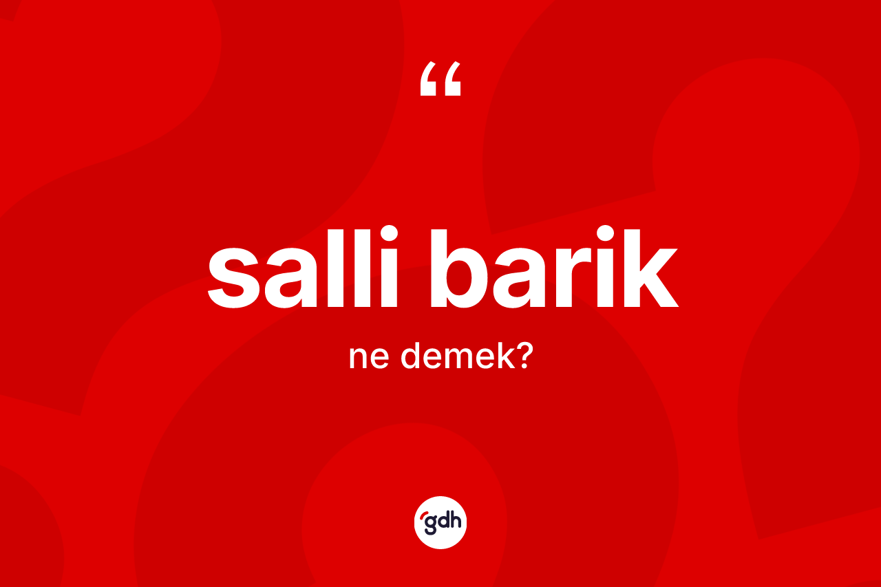 Salli barik kelimesinin tanımı nedir? Salli bariğin halk arasındaki kullanımı nasıldır?