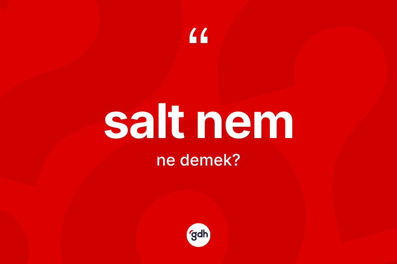 Salt nem kelimesi ne demek? Salt nemin halk arasındaki kullanımı nasıldır?