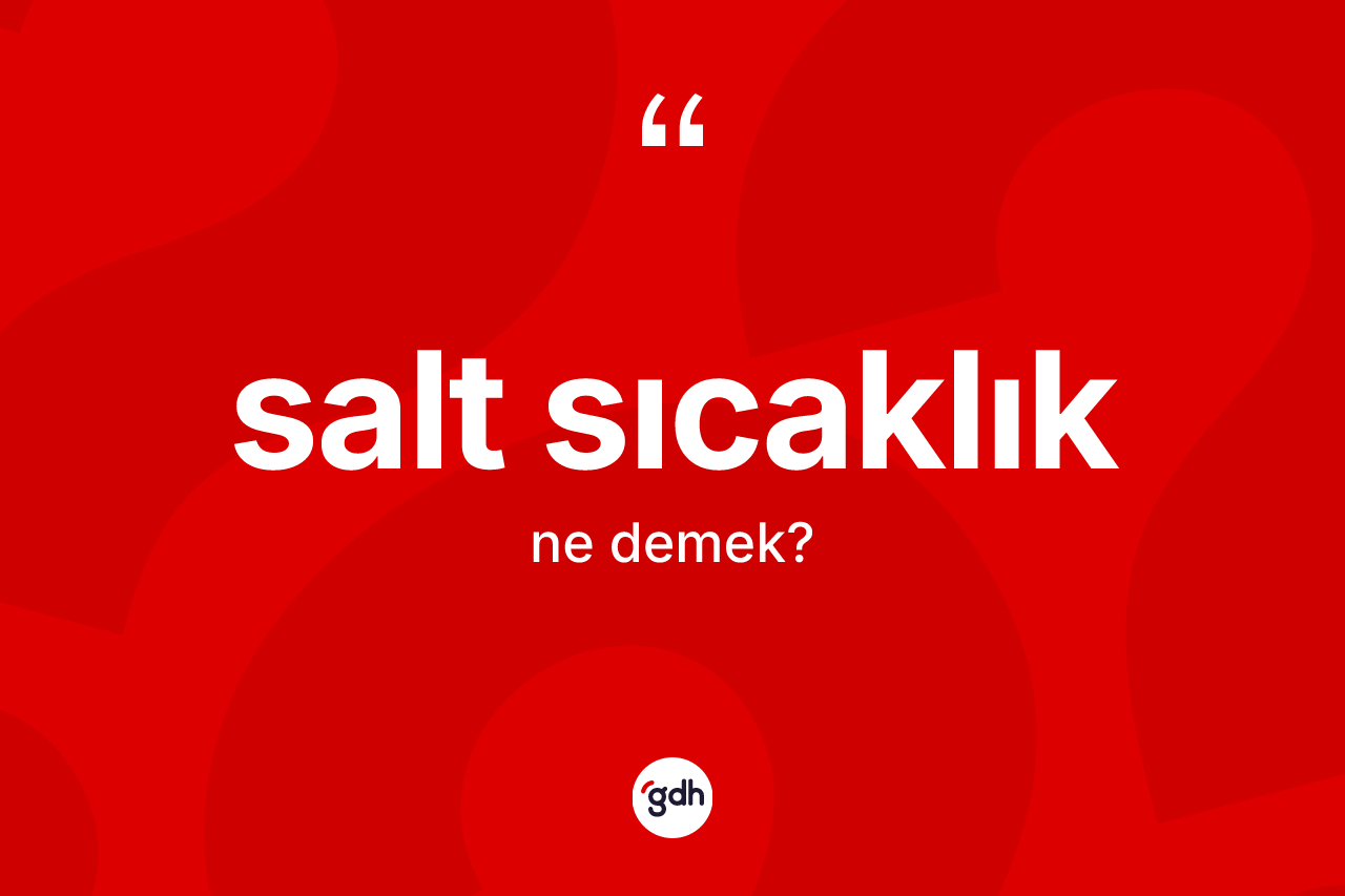 Salt sıcaklık ne demek? Salt sıcaklığın sözlükteki anlamı nedir?