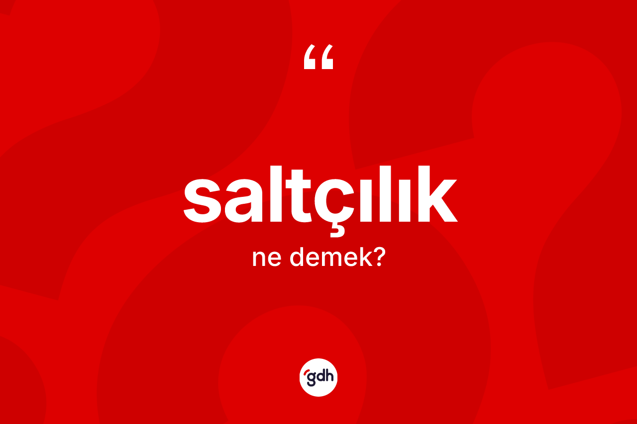 Saltçılık kelimesinin sözlükteki tanımı nedir? Saltçılığın kısaca tanımı nedir?