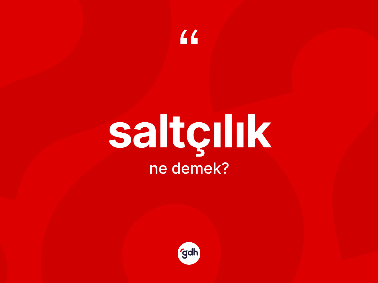 Saltçılık kelimesinin sözlükteki tanımı nedir? Saltçılığın kısaca tanımı nedir?