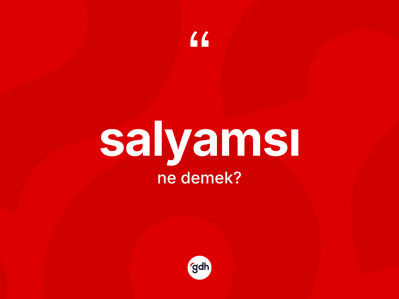 Salyamsı kelimesi ne demek? Salyamsı kelimesinin özellikleri nelerdir?