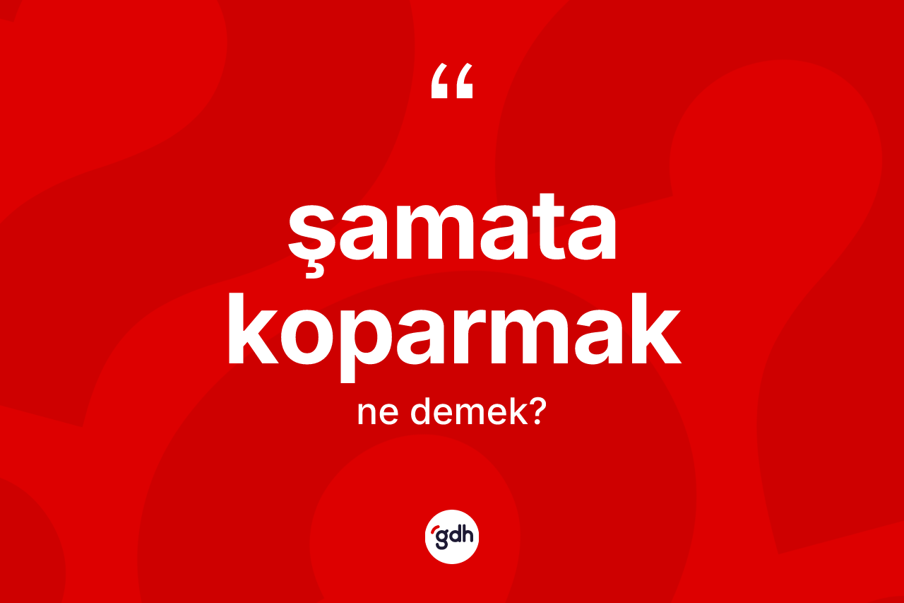 Şamata koparmak ifadesinin kısaca anlamı nedir? Şamata koparmak sözü nerede kullanılır?
