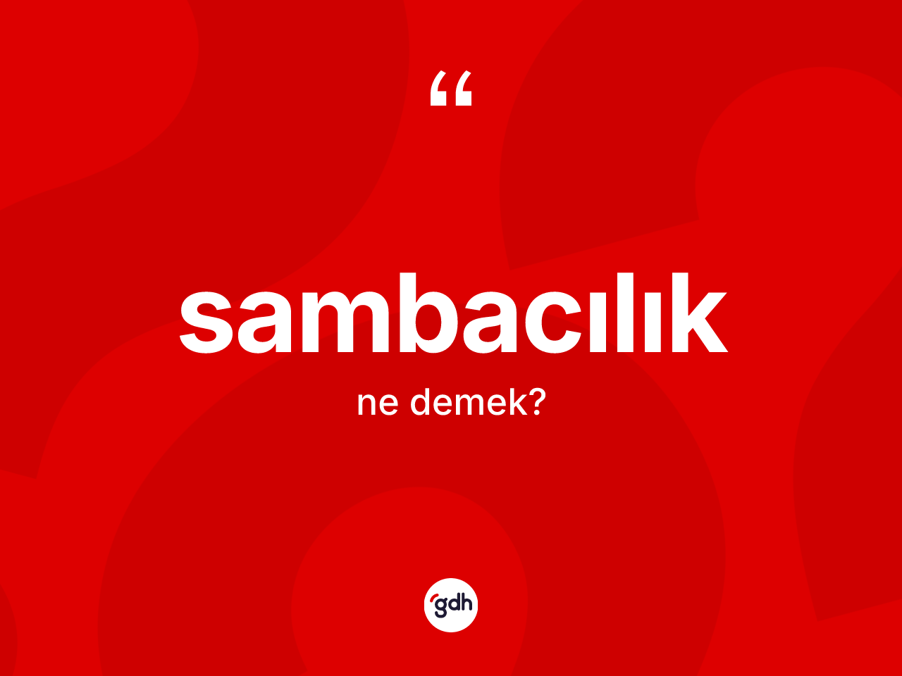 Sambacılık kelimesi nedir? Sambacılığın TDK'ya göre anlamı nedir?