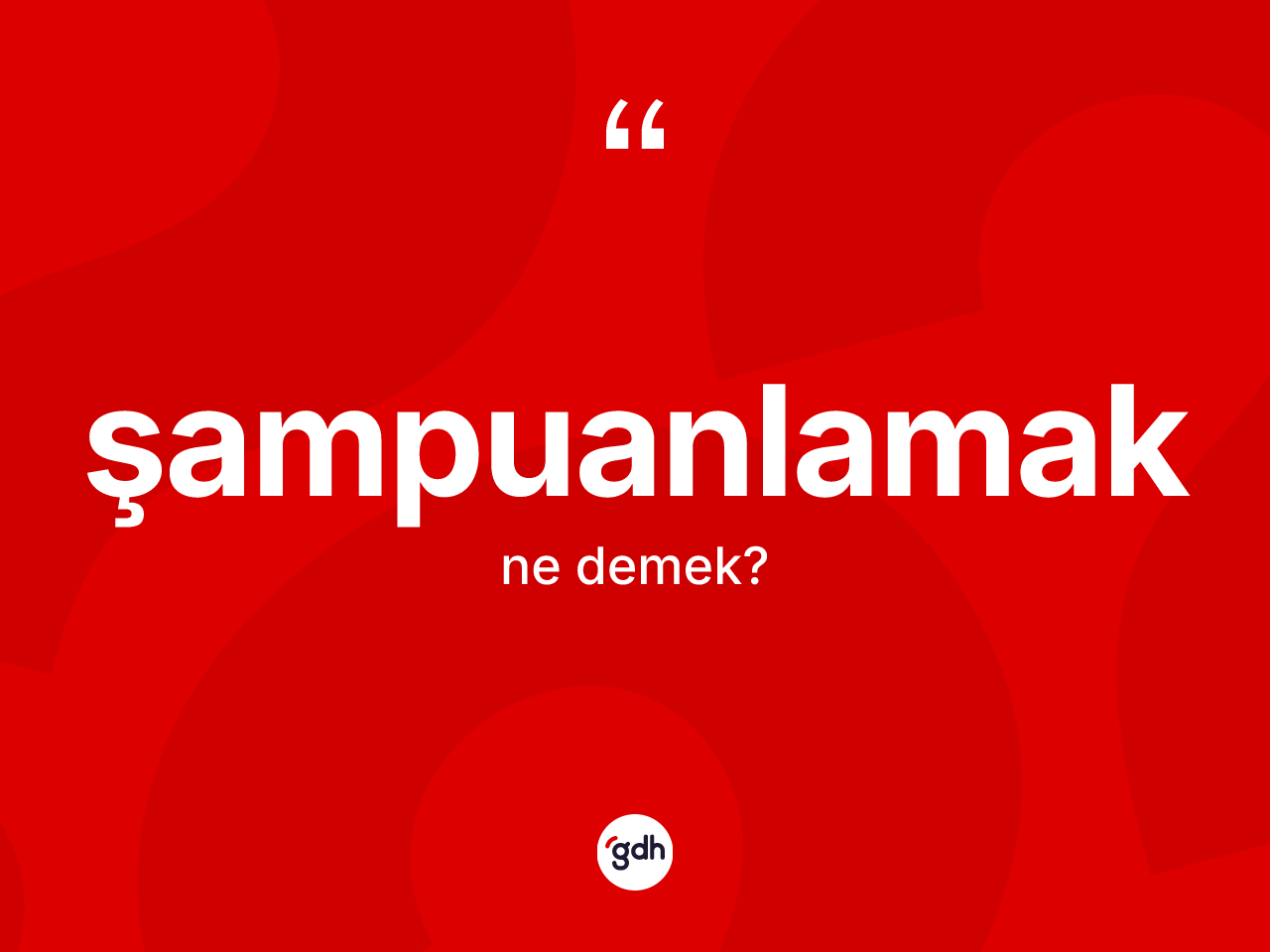 Şampuanlamak kelimesinin sözlükteki tanımı nedir? Şampuanlamağın TDK'ya göre anlamı nedir?