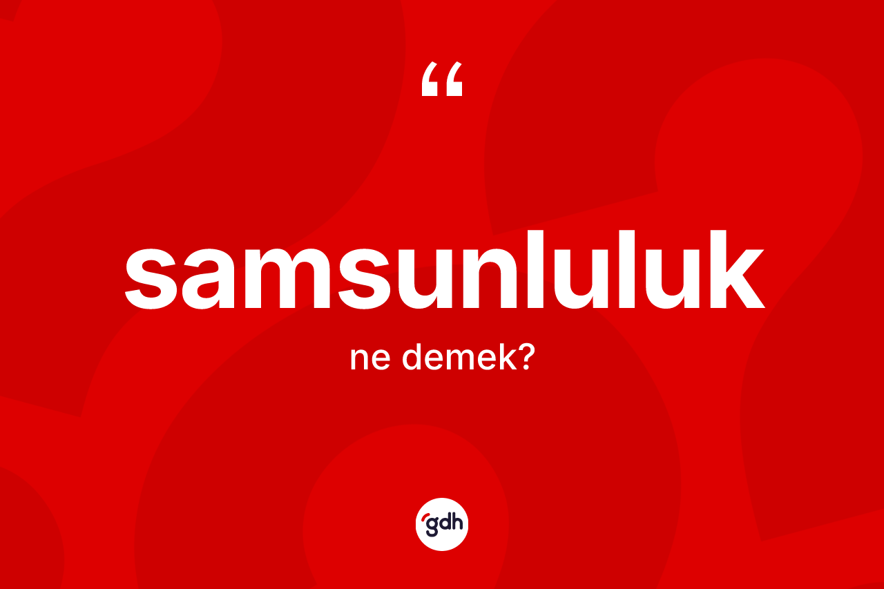 Samsunluluk kelimesinin sözlükteki tanımı nedir? Samsunluluk'un TDK'ya göre anlamı nedir?